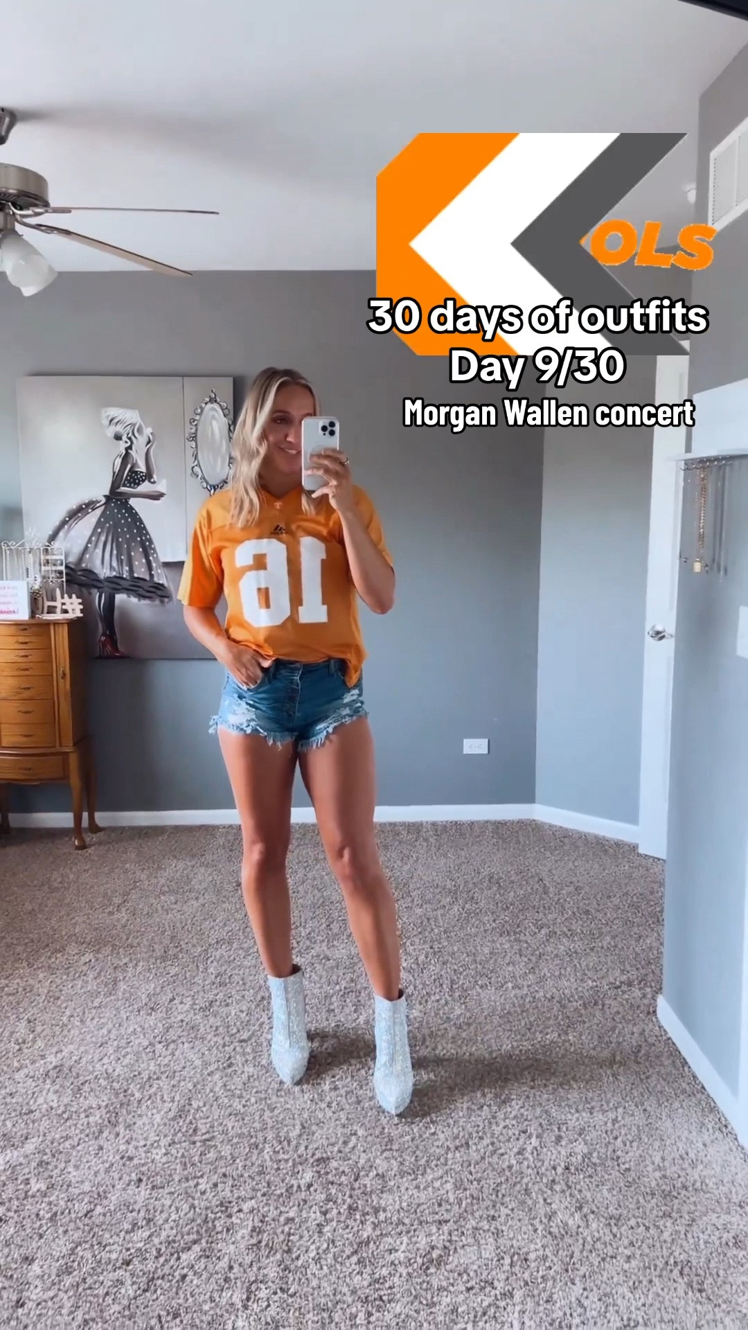Morgan Wallen concert outfit! Country concert outfit, rhinestone boots, cowboy boots, Betsey Johnson boots, Tennessee vols jersey, Payton manning jersey, football game outfit, Jean shorts, on sale, sale items, boots on sale

#LTKfindsunder50 #LTKtravel #LTKfindsunder100
