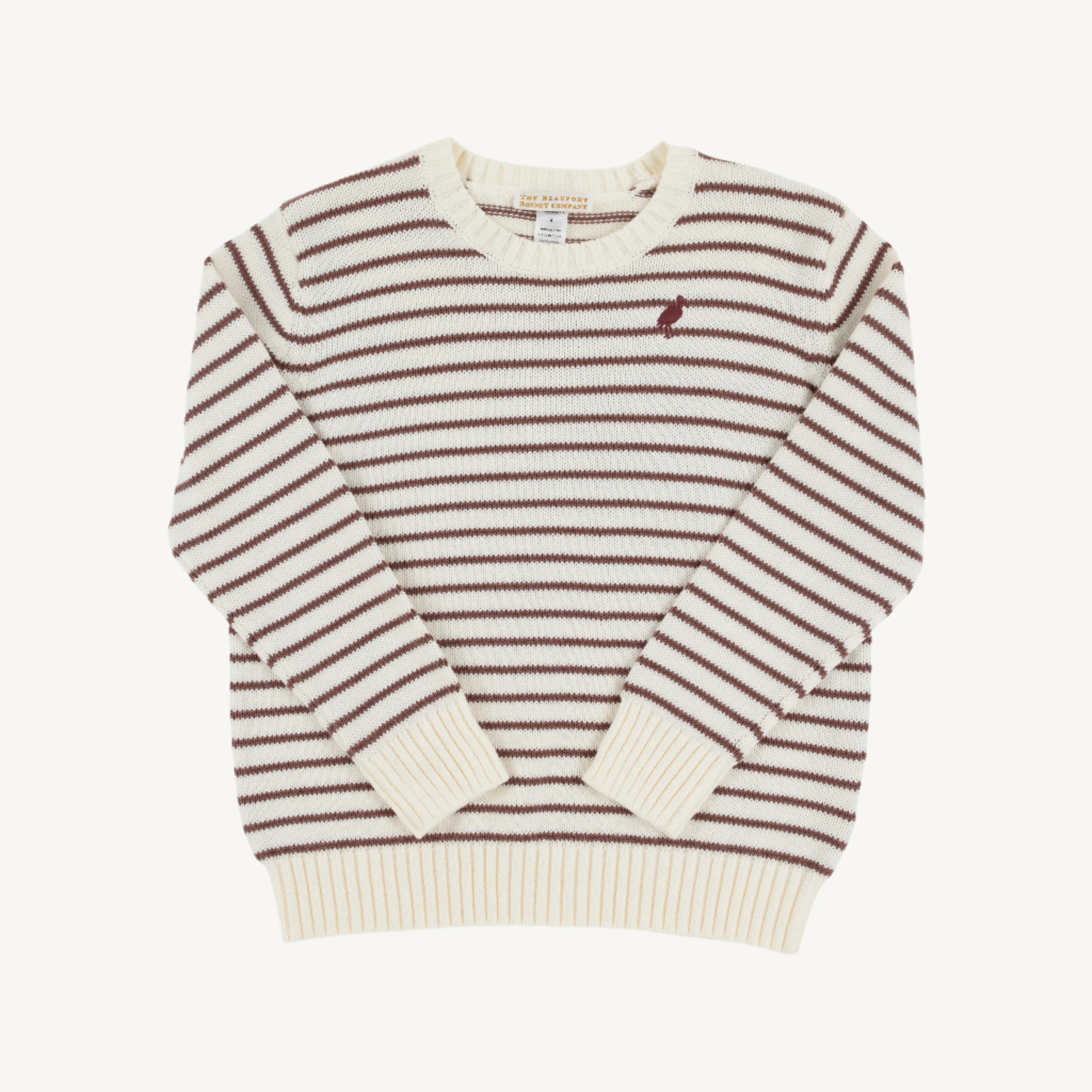 Isaac's Sweater - Palmetto Pearl & Gray Bay Brown Stripe with Gray Bay | The Beaufort Bonnet Company