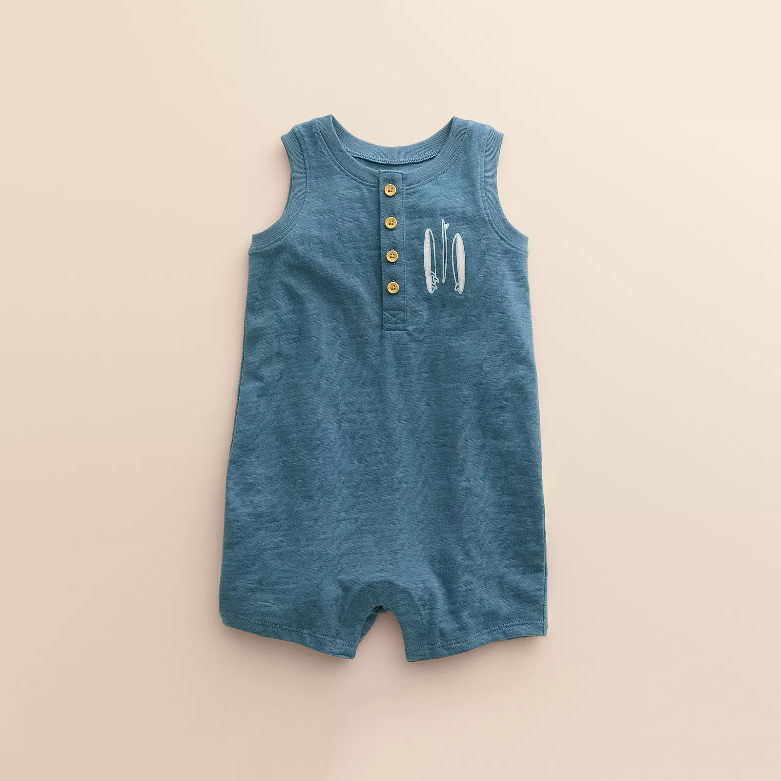 Baby Little Co. by Lauren Conrad Organic Henley Tank Romper, Infant Boy's, Size: 3 Months, Med Blue | Kohl's
