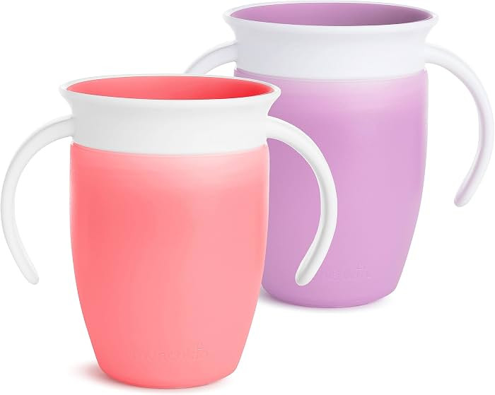 Munchkin Miracle 360 Sippy Cup, 7 Ounce, Pink/Purple, 2 Pack | Amazon (US)