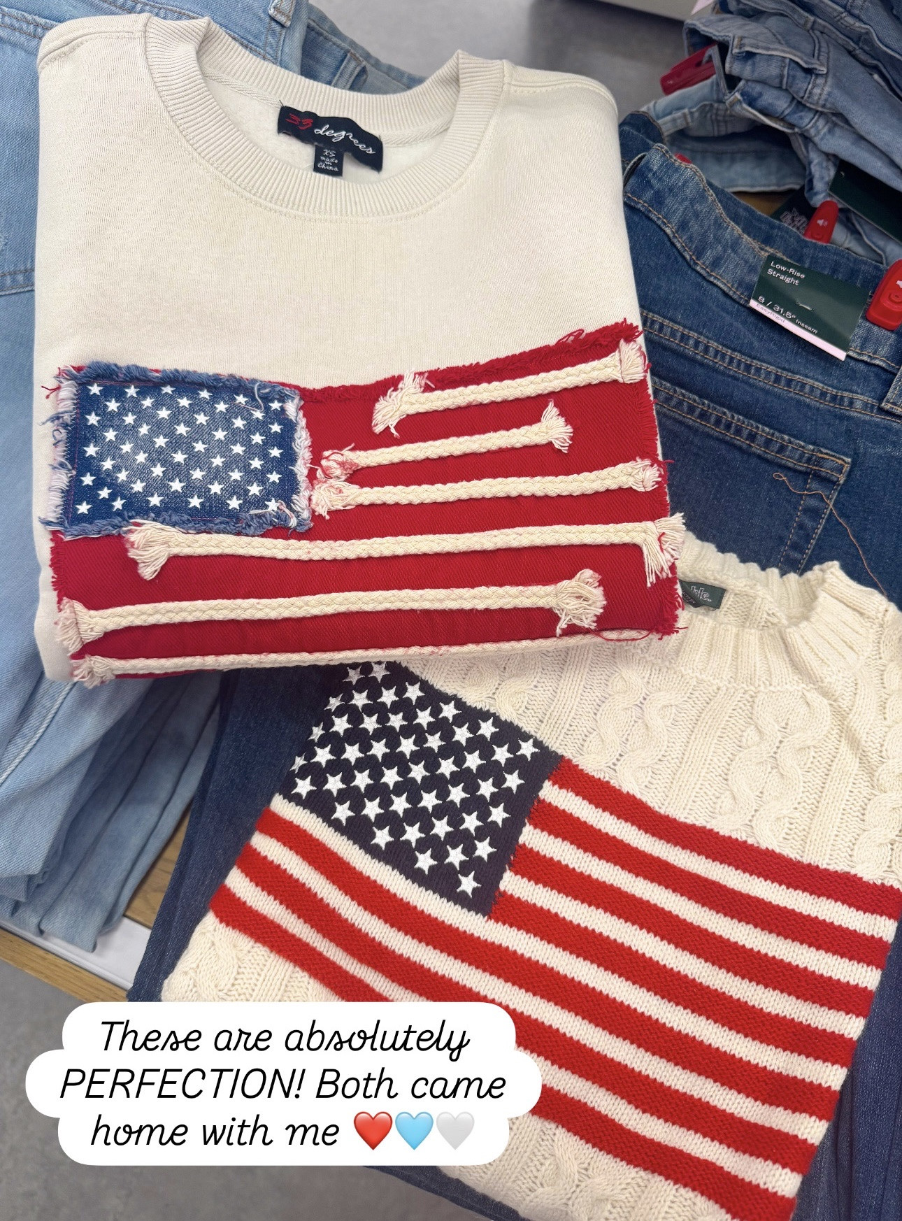 These patriotic sweaters from Target are absolute PERFECTION 😍❤️🤍🩵

I could not leave without them!! The flag details, rope texture, and cozy lightweight knit material are SO good and they honestly look boutique quality 👏🏻 Perfect for chilly summer nights, beach trips, lake weekends, Memorial Day, Fourth of July, and early fall patriotic outfits too 🇺🇸

I have a feeling these are going to sell FAST 👀

#targetstyle #targetfinds #targetfashion #americanflagsweater #patrioticstyle #fourthofjulyoutfit #memorialdaystyle #summerfashion #coastalstyle #americana #affordablefashion #targetnewarrivals #beachyoutfit #vacationstyle #summerwardrobe #patrioticfashion #coastalgrandmotherstyle #fashionfinds #ootd #boutiquesty

#LTKootd #LTKPetite