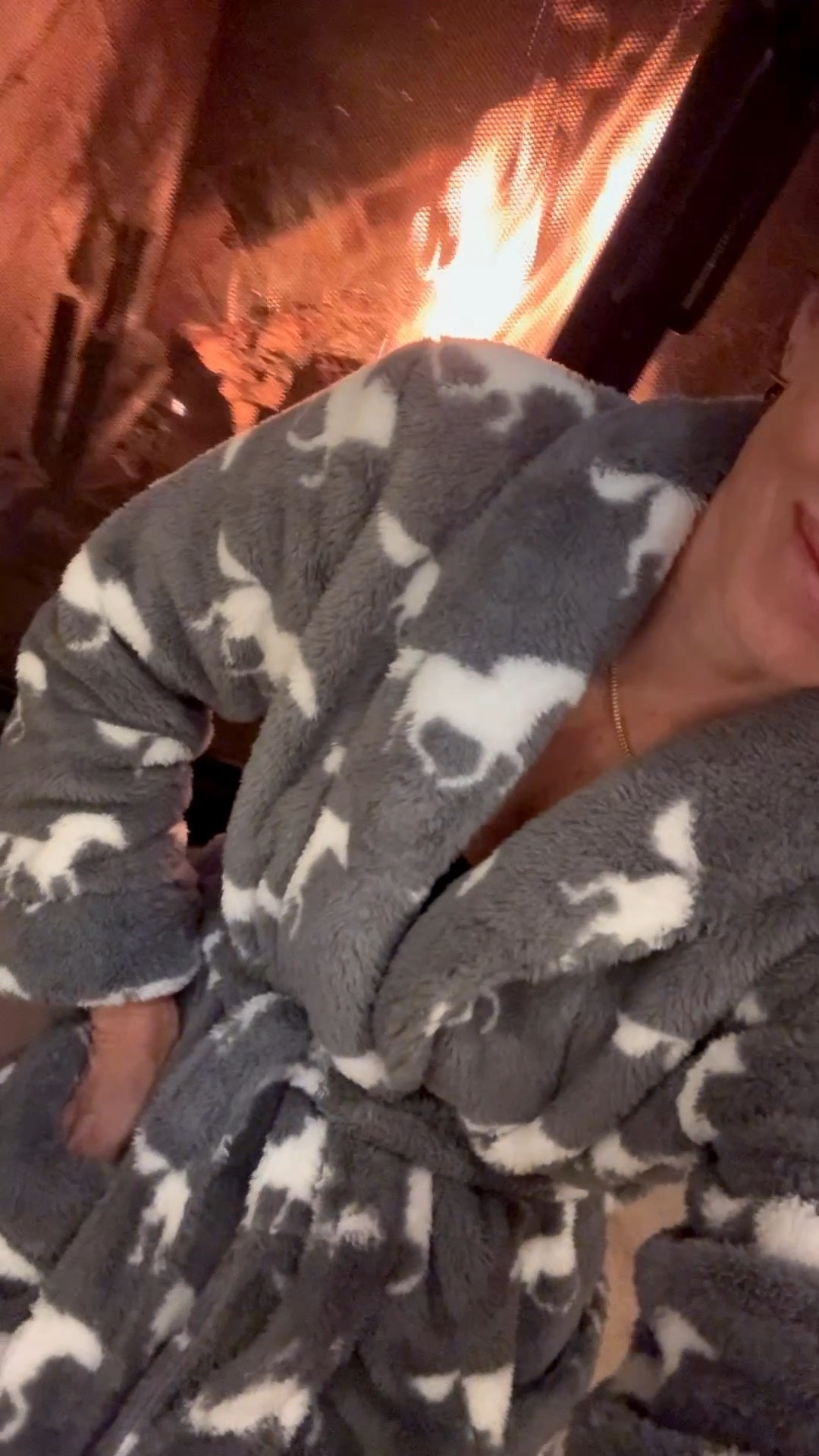 Crackling fire and new cozy robe! Ready for the weekend 🥰 I’m wearing an xs 
Makes a great gift idea under $100

#LTKFindsUnder100 #LTKHoliday #LTKGiftGuide
