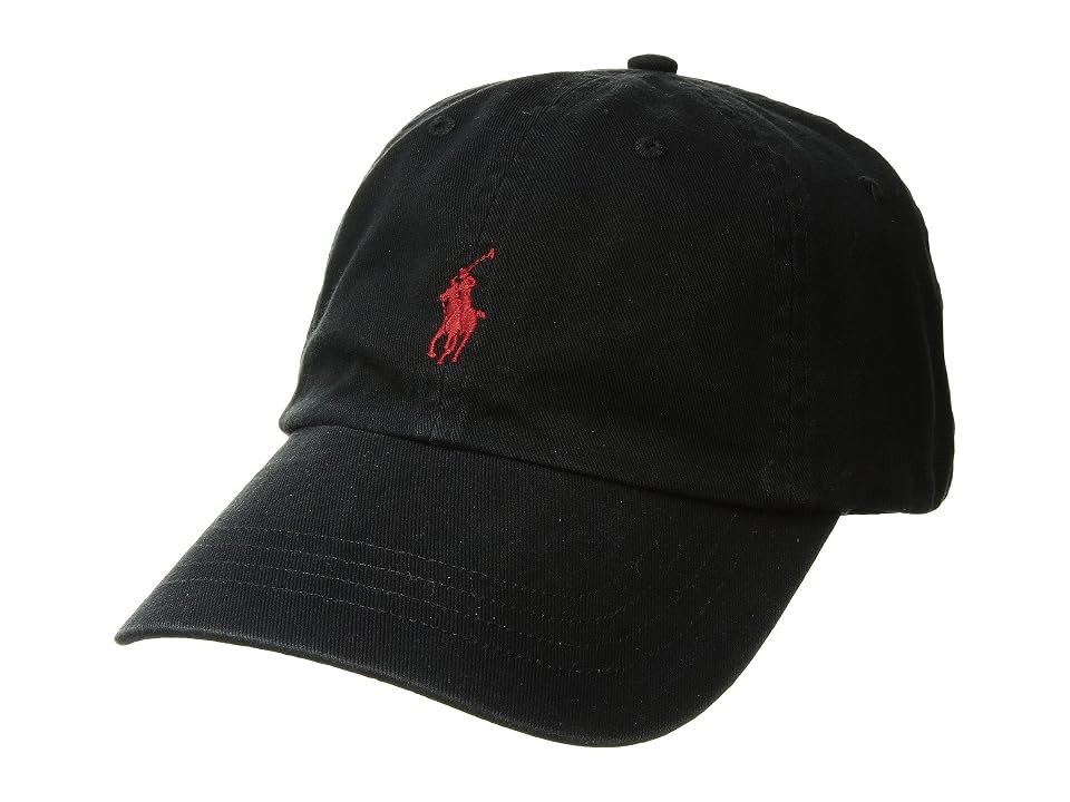 Polo Ralph Lauren Classic Chino Cap Caps Ralph Lauren Black/Ralph Lauren 2000 Red: One Size | Zappos.com
