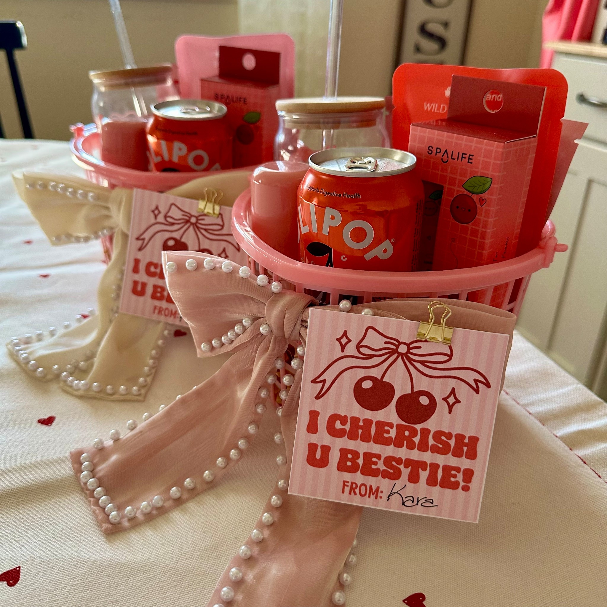 Obsessed with this bestie basket gift idea! Made one using a budget friendly heart basket you can find in so many stores and I’ve linked some below. Free printable on my IG page!

#LTKSeasonal #LTKGiftGuide #LTKHome