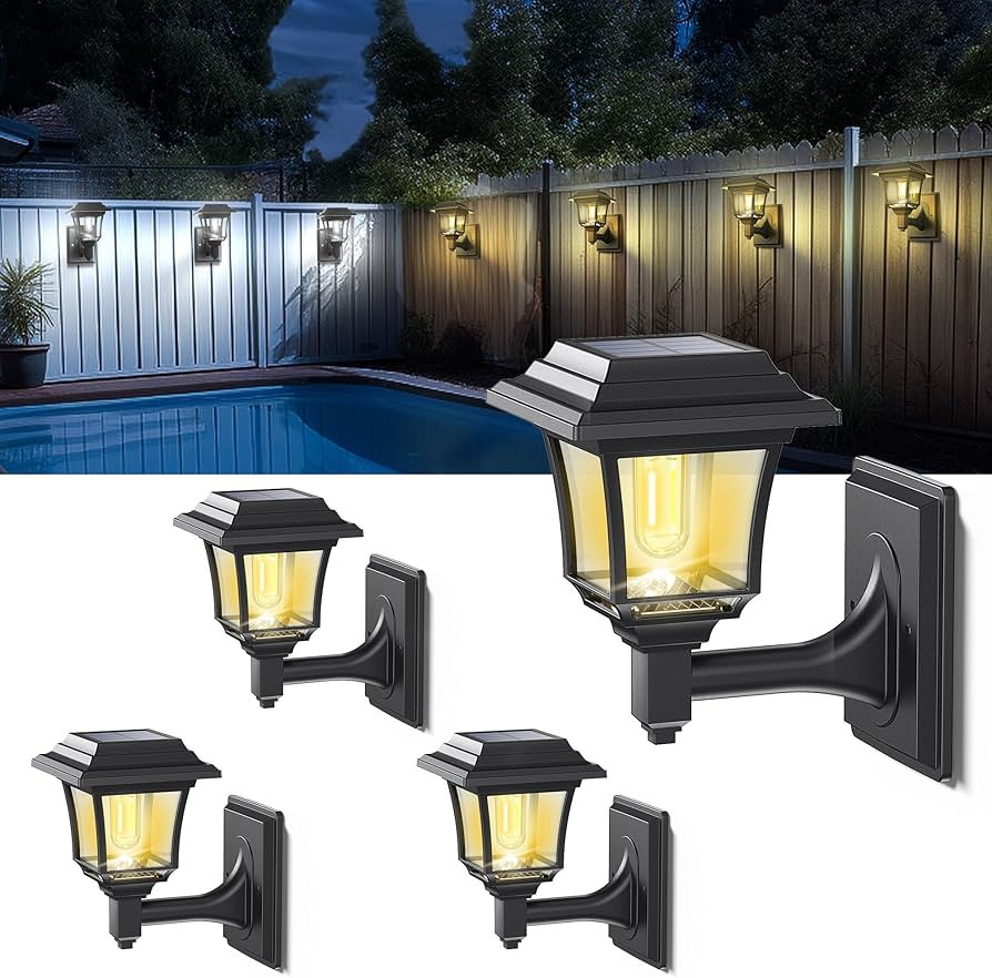 LeiDrail Solar Fence Lights, 2 Modes Edison Bulb Solar Wall Lights, Outdoor Playhouse Accessories... | Amazon (US)