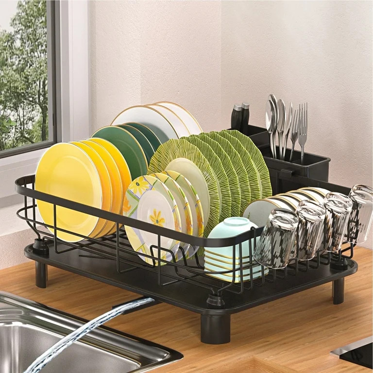 Dish Drying Rack, WLRETMCI Dish Drainer for Kitchen Counter, Large Dish Rack with Utensil Holder,... | Walmart (US)
