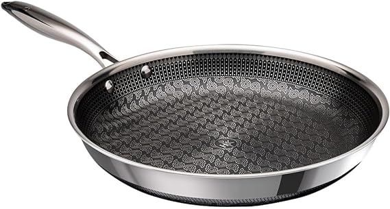Hell's Kitchen Tri-Clad Hybrid 11-Inch Fry Pan, Nonstick, Scratch-Resistant, Ergonomic Handle, Di... | Amazon (US)