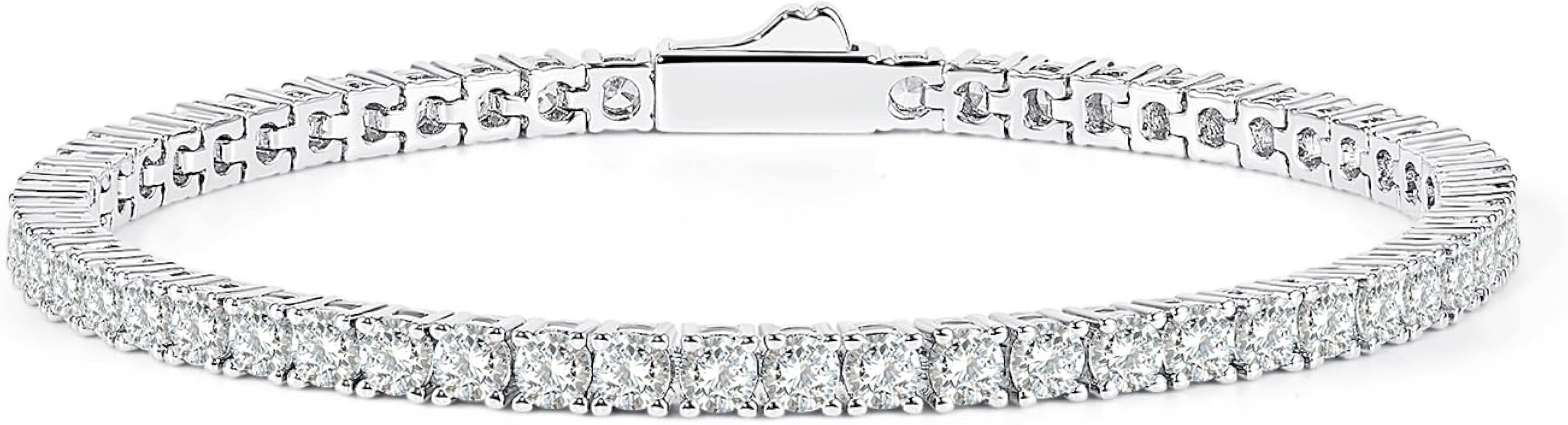IMOLOVE Moissanite Tennis Bracelet for Women Sterling Silver Wedding Bracelets for Brides Stackin... | Amazon (US)