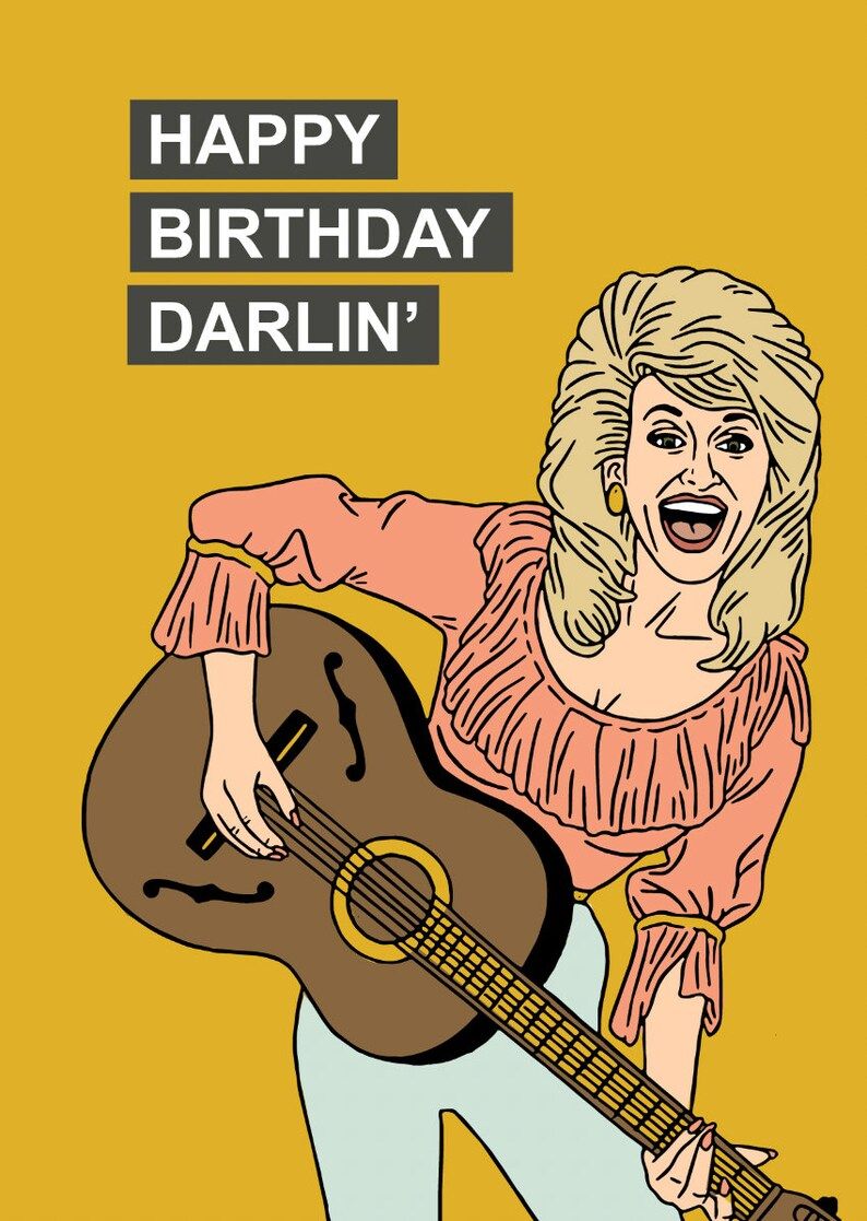 FUNNY BIRTHDAY CARD  Dolly Parton  Darlin' | Etsy | Etsy (US)
