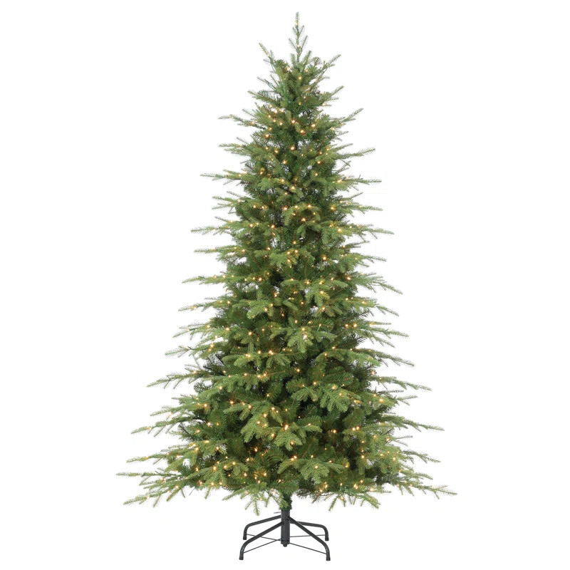 7.5' Lighted Artificial Pine Christmas Tree | Wayfair North America