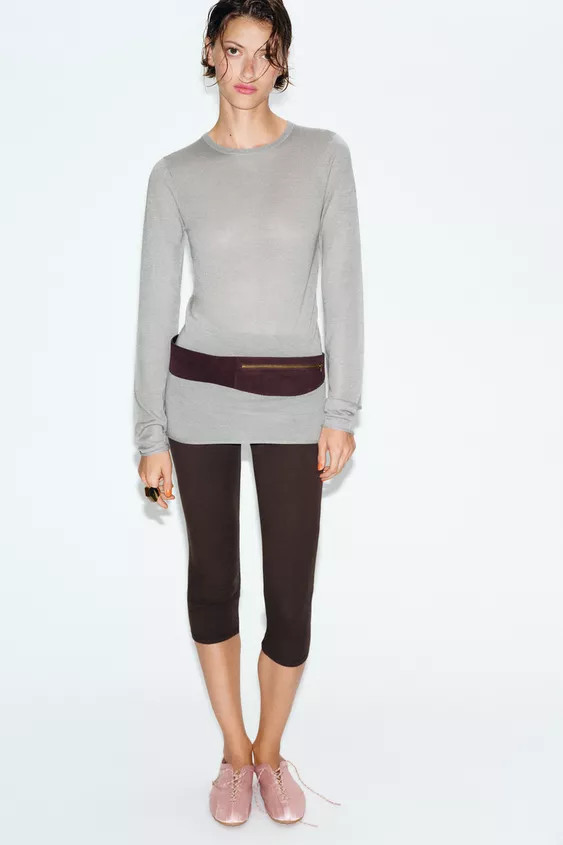 100% SUEDE LEATHER WAIST BAG BELT | Zara US