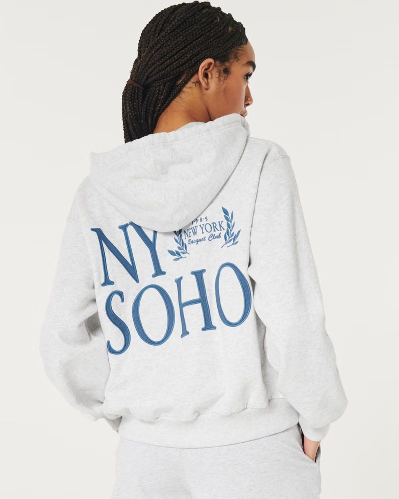 Easy SoHo NY Graphic Zip-Up Hoodie | Hollister (US)