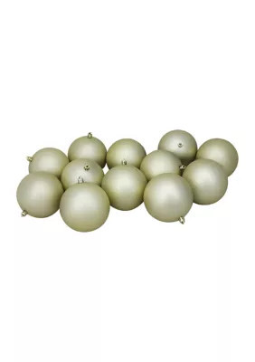 Northlight Set of 12 Champagne Gold Shatterproof Matte 4" Christmas Ball Ornaments | Belk