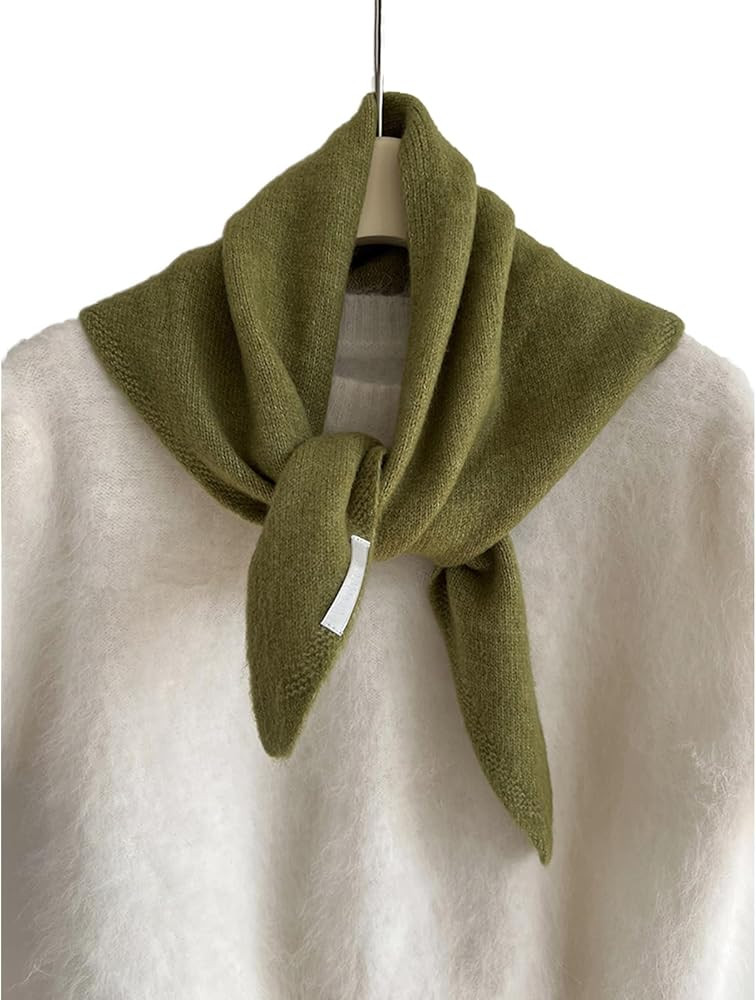 Triangle Scarf Knitted for Women, Green Winter Neck Multi-Functional Warm Scarf Shawl Wrap Fashio... | Amazon (UK)