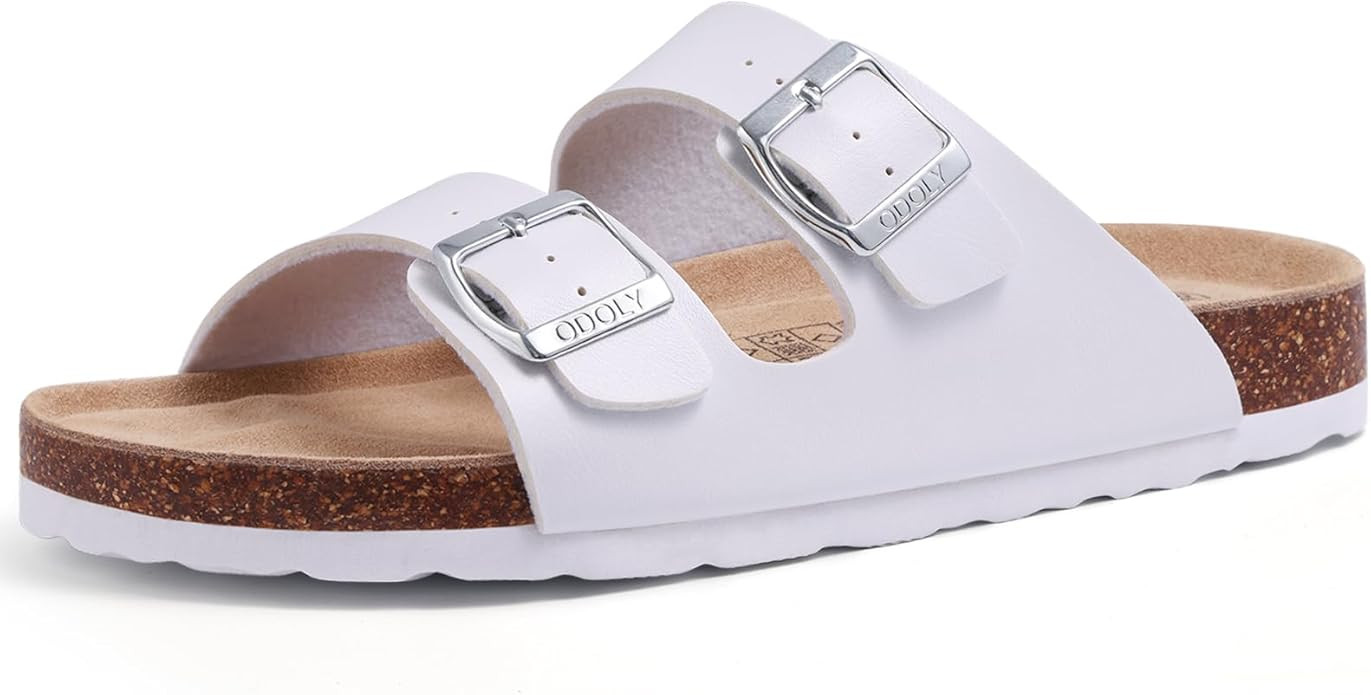 Unisex Cork Footbed Slide Sandal, Arch Support Summer Outdoor Sandals with Adjustable Buckle for ... | Amazon (US)