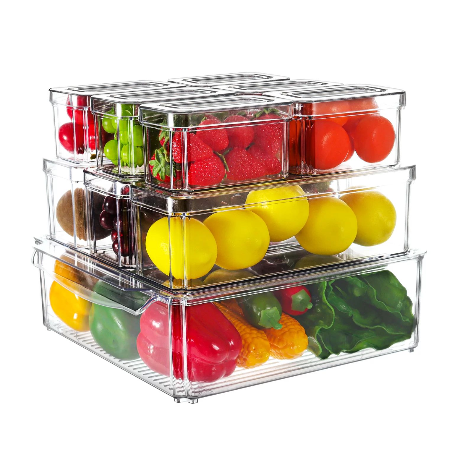 10 Pack Refrigerator Organizer Bins, Stackable Fridge Organizers and Storage Clear, Plastic Stora... | Walmart (US)