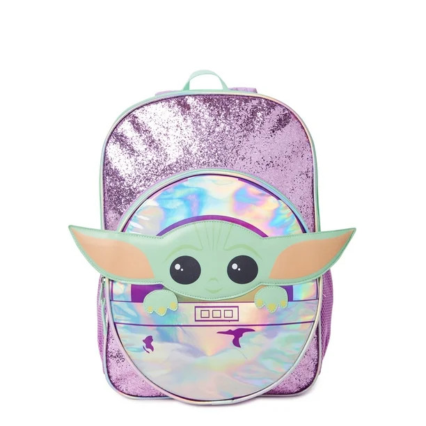 Star Wars: The Mandalorian Girls Grogu Let's Go Backpack Purple Iridescent | Walmart (US)