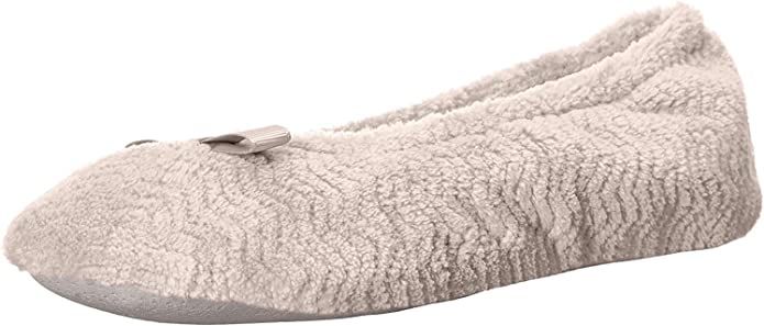 isotoner Women's Chevron Microterry Ballerina House Slipper with Moisture Wicking and Suede Sole ... | Amazon (US)