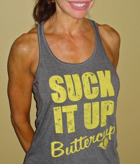 Suck It up Buttercup! Fitness Yoga Running Workout Barre Flowy Racerback Tank - Medium | Etsy (US)