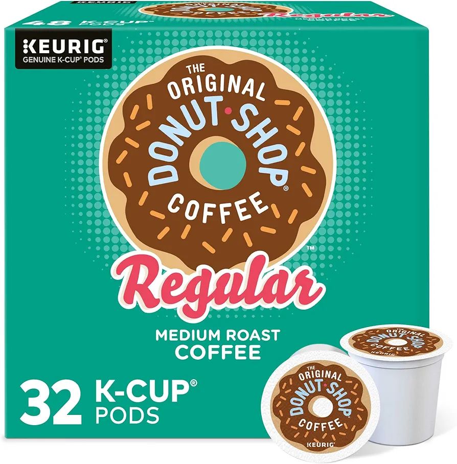 The Original Donut Shop Regular, Single-Serve Keurig K-Cup Pods, Medium Roast Coffee Pods, 32 Cou... | Amazon (US)