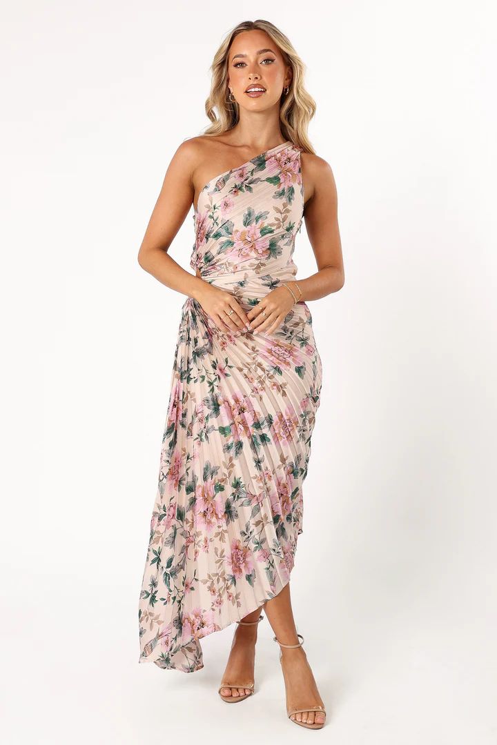 Kleo One Shoulder Midi Dress - Pink Floral | Petal & Pup (US)