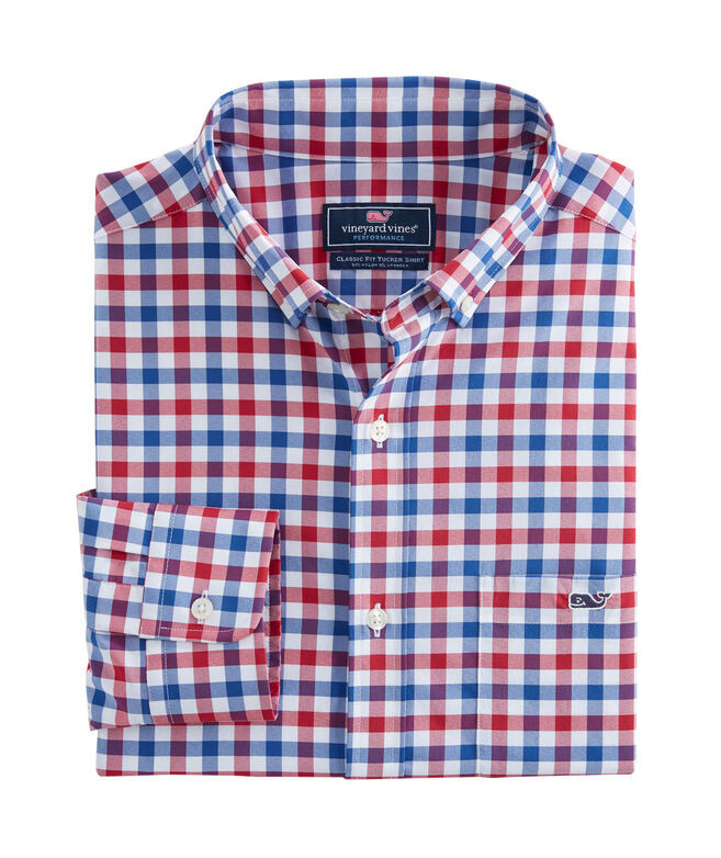 Gull Island Gingham Classic Performance Tucker Shirt | Vineyard Vines