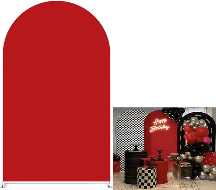 KONPON Red Round Top Arch Stretchy Fabric Covers for Birthday Party Decoration 7ft Racing Theme A... | Amazon (CA)
