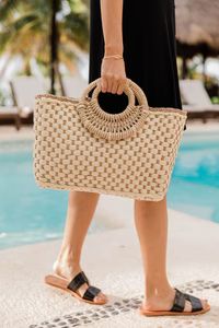 Trendy Moment Ivory Woven Straw Purse FINAL SALE | Pink Lily