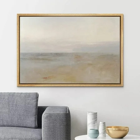 PixonSign Framed Canvas Print Wall Art Pastel Watercolor Brown Sky Landscape Abstract Shapes Illustrations Modern Art Decorative Minimal Relax/Calm for Living Room, Bedroom, Office - 24"x36" Natural | Walmart (US)