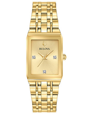 Women's Futuro Diamond-Accent Gold-Tone Stainless Steel Bracelet Watch 20.5x31.5mm | Macy's
