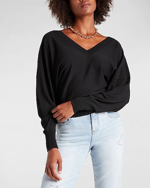 Double V Dolman Sleeve Sweater | Express