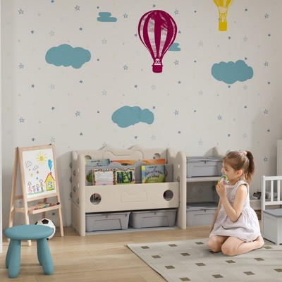 APRILSOUL Kids Toy Storage, 2 Tier Toy Organizer with 4 Storage Boxes & Bookshelves | Target