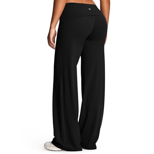 Aoxjox Women's Workout Athlenza Fold Over Waist Straight Leg Bottoms Lumastretch™ Gym Yoga Pant... | Amazon (US)