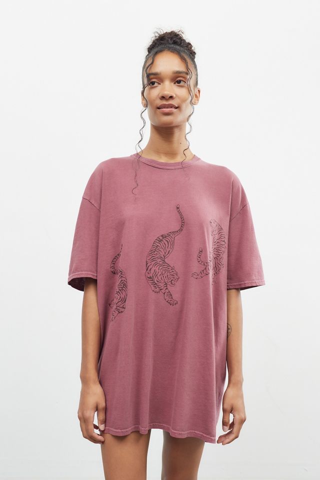 Project Social T Tiger Overdyed T-Shirt Dress | Urban Outfitters (US and RoW)