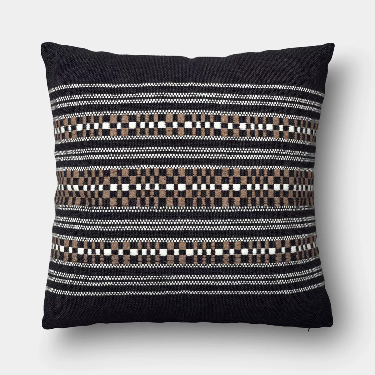 Oversized Square Woven Checkered Stripe Pillow Black/Neutral - Threshold™ | Target