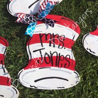 Personalized Teacher Appreciation Door Hanger Striped Hat Decor | Etsy (US)