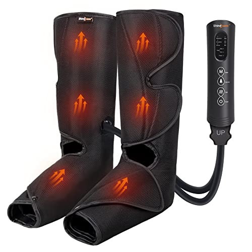 SHINE WELL Leg Massager for Circulation and Pain Relief, Leg Compression Massager with 2 Heating Levels 3 Modes 3 Intensities, for Neuropathy Pain, Blood Circulation, and Swelling Legs | Amazon (US)