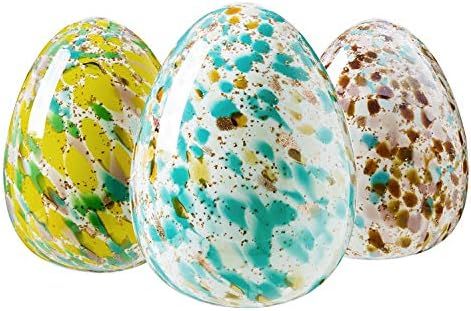 Diamond Star Hand Blown Glass Egg-Shape Easter Decoration 3pcs Set | Amazon (US)