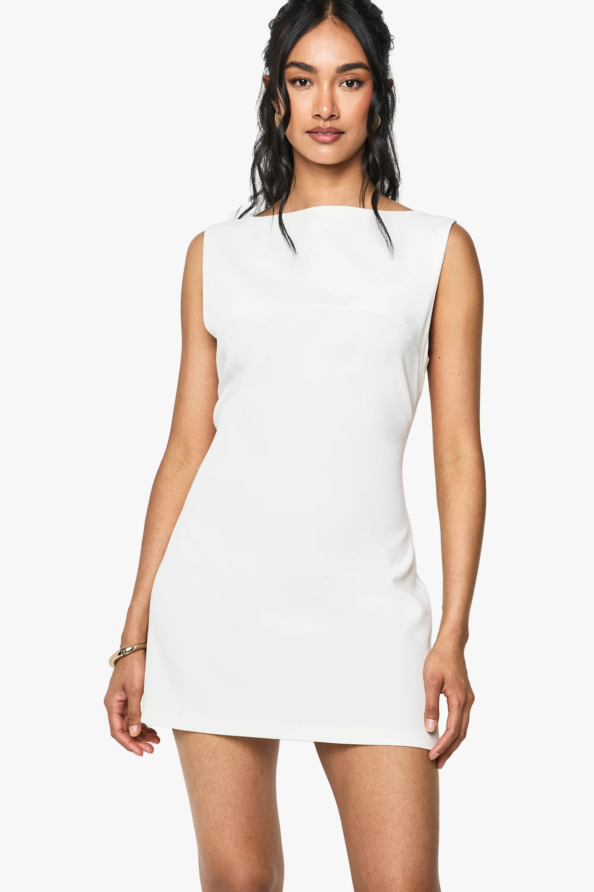 Slash Neck Fit & Flare Micro Mini Dress | boohoo (US & Canada)