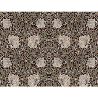 NextWall Auburn and Eucalyptus Pimpernel Floral Vinyl Peel and Stick Wallpaper Roll 40.5 sq. ft. ... | The Home Depot