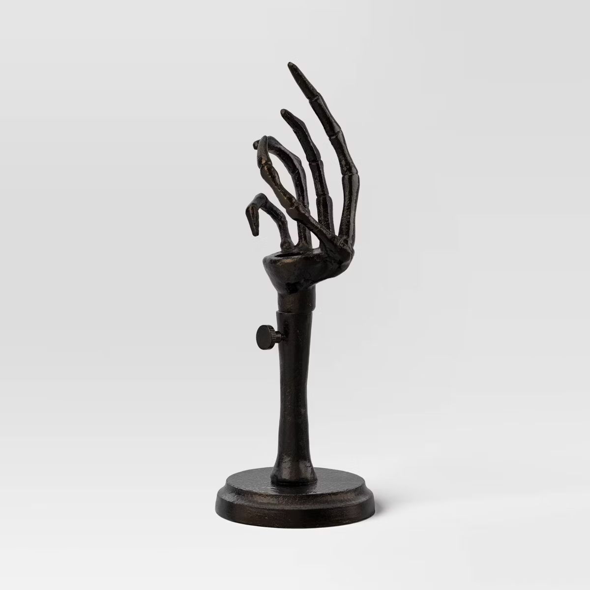 Skeleton Hand Adjustable Taper Candle Holder Aluminum Black - Threshold™ | Target