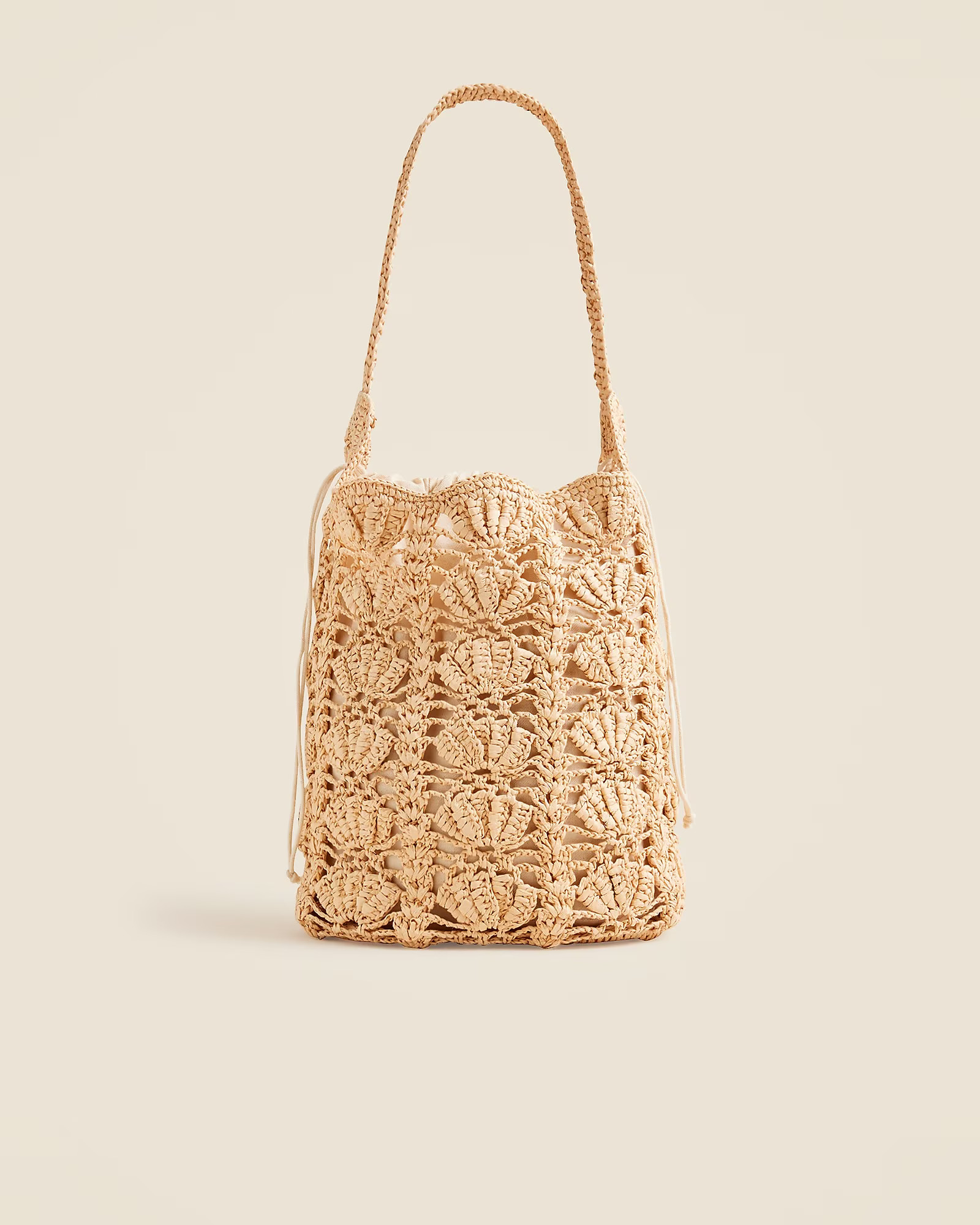 Handknotted faux-raffia bucket bag | J. Crew US