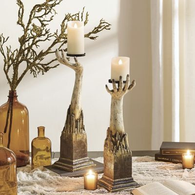 Statuesque Hand Candle Holders, Set of Two | Grandin Road