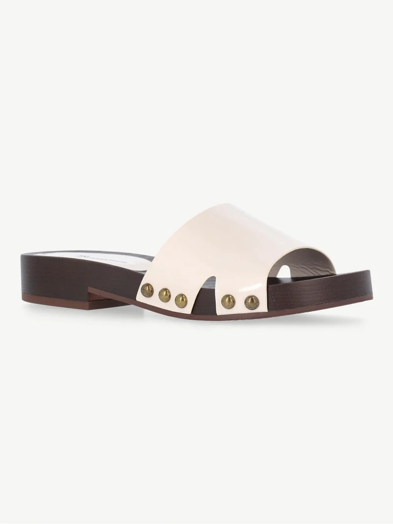 No Boundaries Women's Studded Wooden Clog Sandals | Walmart (US)