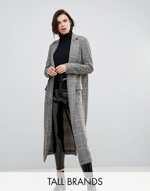 Glamorous Tall Smart Overcoat In Check | ASOS US