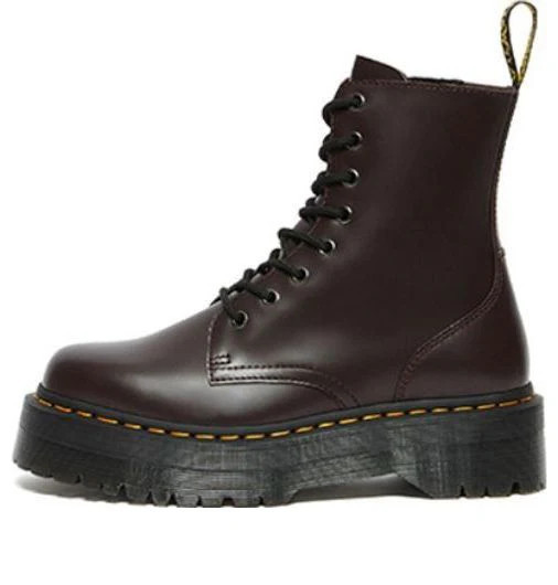 Dr. Martens Jadon Boot Smooth Leather Platforms 'Burgundy' | KICKS CREW