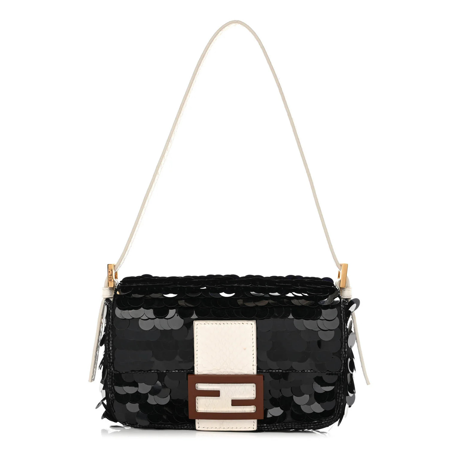 FENDI Sequin Pailettes Elaphe Mini Baguette 1997 Black | FASHIONPHILE (US)