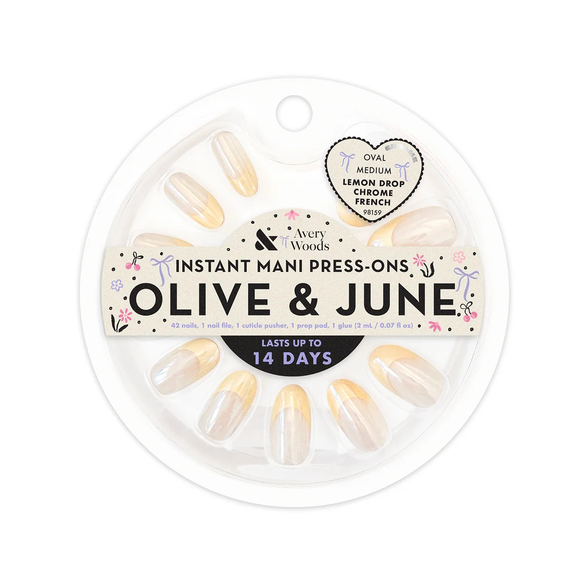Lemon Drop Chrome French - Press On | Medium | Oval | Olive & June