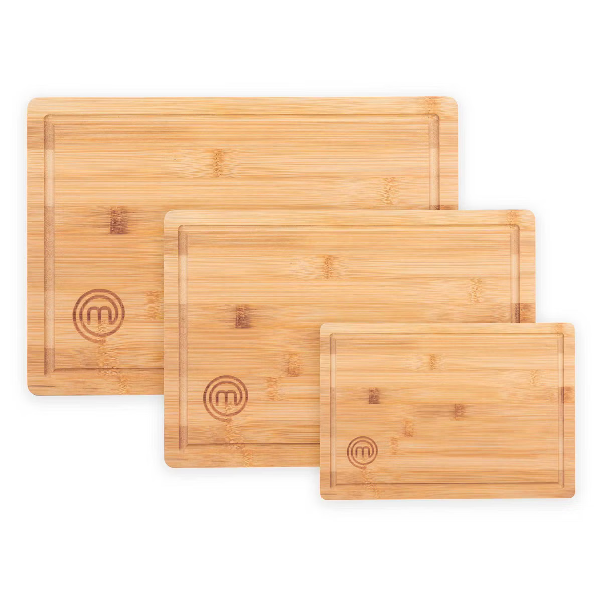MasterChef 3pc Bamboo Cutting Board Set with Juice Grooves Essential Collection: Lightweight, Tea... | Target