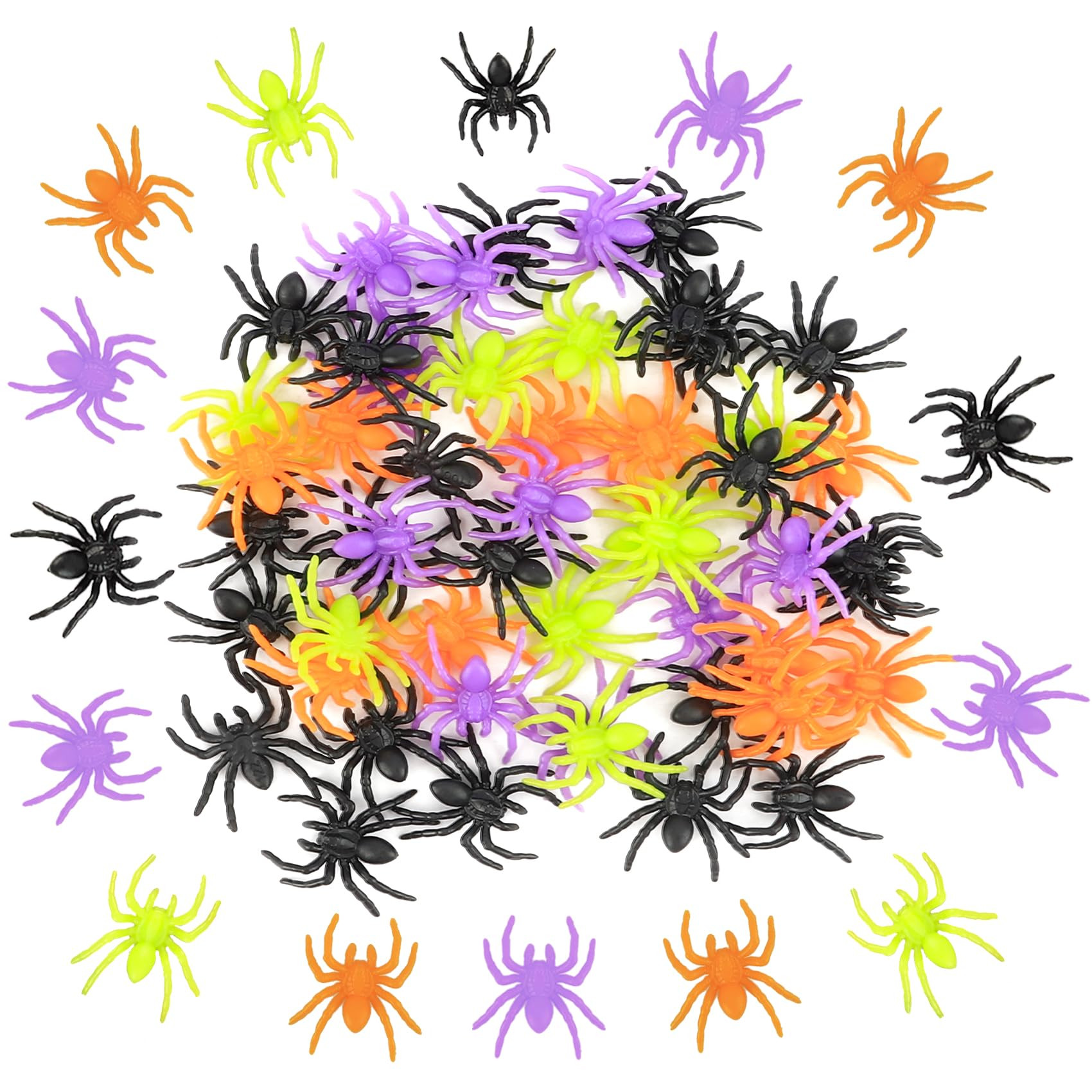 Plastic Spiders Halloween Decorations, 50PCS Realistic Halloween Spider, 4 Colors Fake Spiders, M... | Amazon (US)